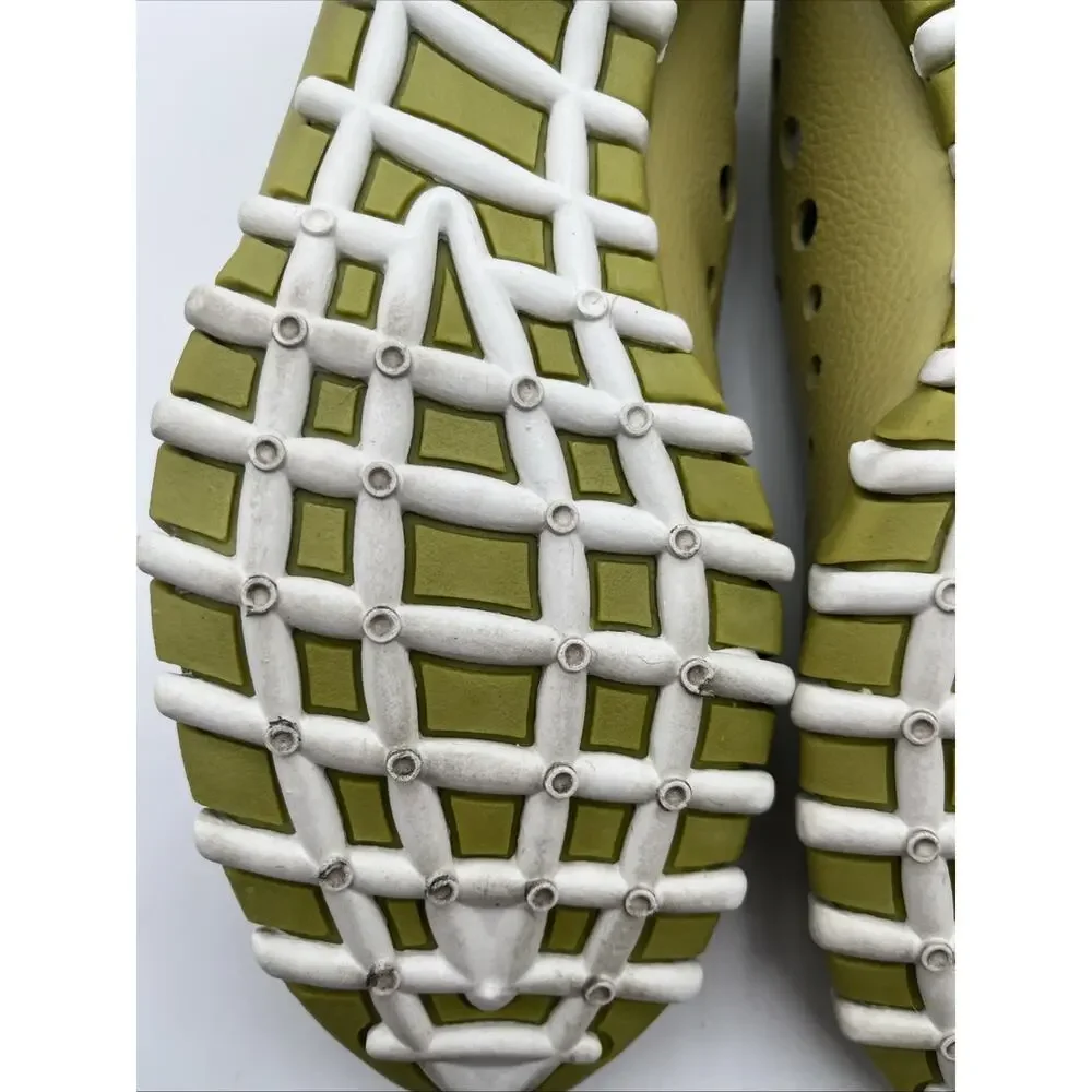 Litfoot Womens Oxford GREEN Leather Perforated Shoes Size 40 US 9-9 1/2
